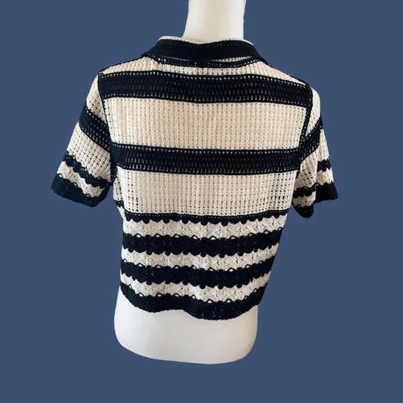 Crochet Striped Cardigan Womens Size XL - Picture 3 of 8